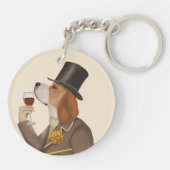 Beagle Wine Snob Schlüsselanhänger (Rückseite)