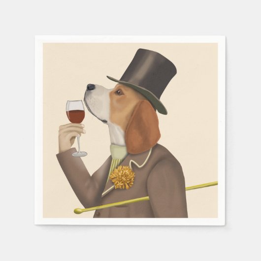 Beagle Wine Snob Serviette (Vorderseite)