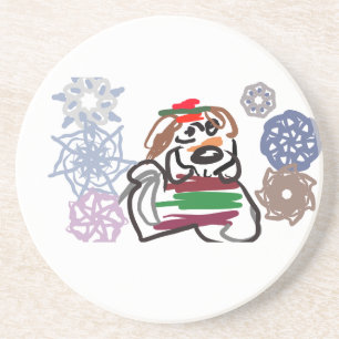 Beagle-Winter Getränkeuntersetzer