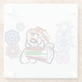 Beagle-Winter Glasuntersetzer (Rückseite)