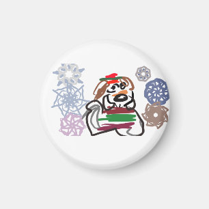 Beagle-Winter Magnet