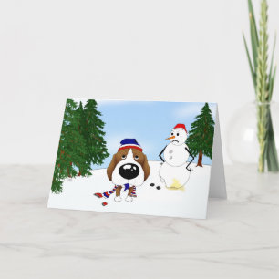 Beagle Winter Szene Feiertagskarte