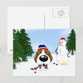 Beagle Winter Szene Postkarte (Vorne/Hinten)