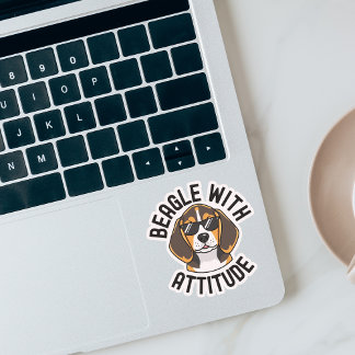 Beagle With Attitude Dog Wearing Sunglasses Aufkleber