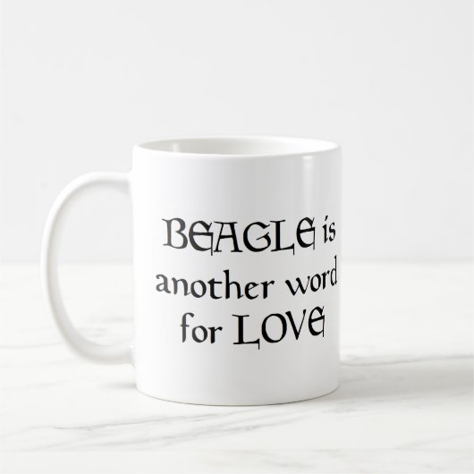 Beagle Wort Kaffee Tasse (Links)