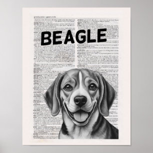 Beagle-Wörterbuchseiten Poster