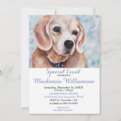 BEAGLE WÜNSCHT GLÜCKLICH BIRTHTAG EINLADUNG (Vorderseite)