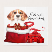Beagle Xmas Hund in Santa Sack mit DIY Wünschen (Innenseite Aufgefaltet)