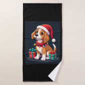 Beagle Xmas Lighting Santa Beagle Dog Christmas Ta Badehandtuch (Badehandtuch)