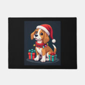 Beagle Xmas Lighting Santa Beagle Dog Weihnachten Fußmatte (Vorderseite)