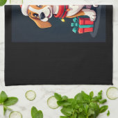 Beagle Xmas Lighting Santa Beagle Dog Weihnachten Geschirrtuch (Gefaltet)