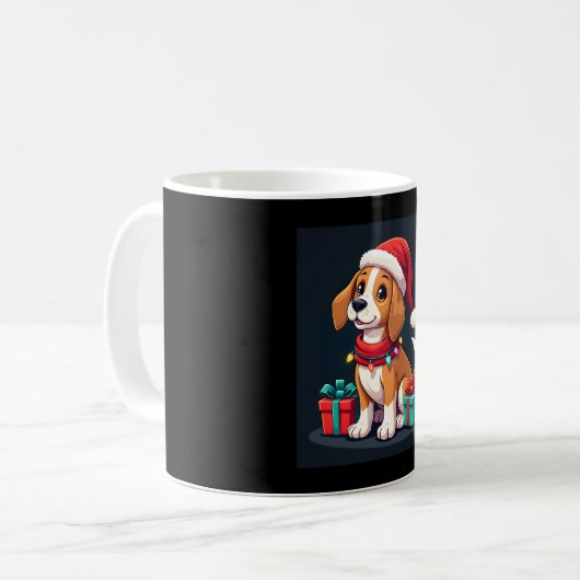 Beagle Xmas Lighting Santa Beagle Dog Weihnachten Kaffeetasse (Vorderseite Links)