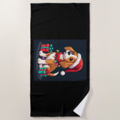 Beagle Xmas Lighting Santa Beagle Dog Weihnachten Strandtuch (Vorderseite)
