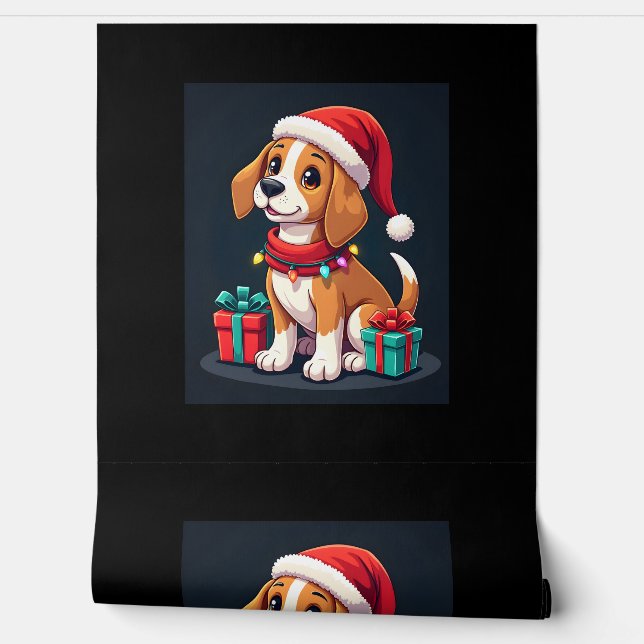 Beagle Xmas Lighting Santa Beagle Dog Weihnachten Tapete (Abrollen)