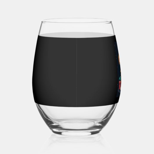 Beagle Xmas Lighting Santa Beagle Dog Weihnachten Weinglas Ohne Stiel (Rechts)