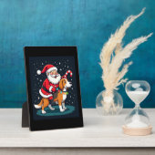Beagle Xmas Lighting Santa Riding Beagle Dog Chris Fotoplatte (Seite)