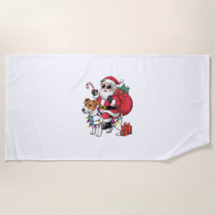 Beagle Xmas Lighting Santa Riding Beagle Dog Chris Strandtuch