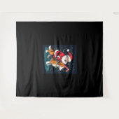 Beagle Xmas Lighting Santa Riding Beagle Dog Chris Wandteppich (Vorderseite (Horizontal))