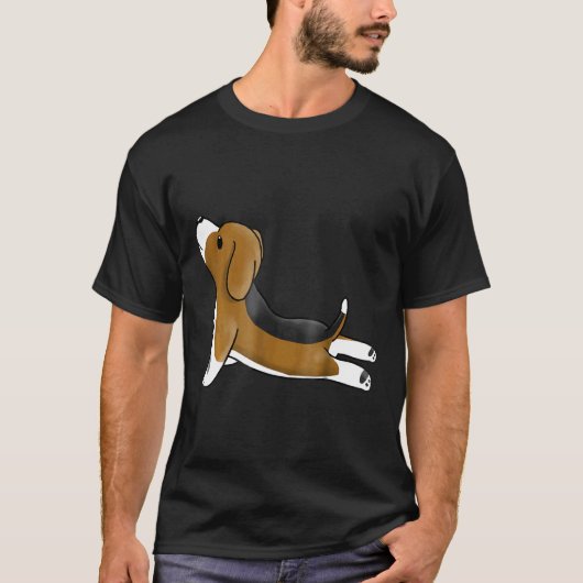 Beagle-Yoga-Hund T-Shirt (Vorderseite)