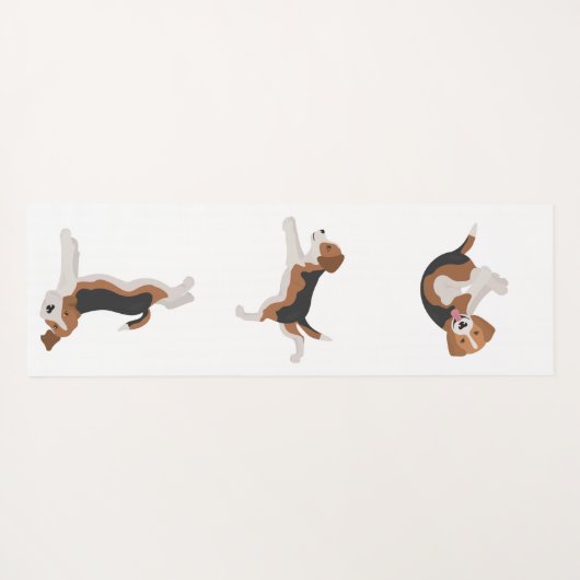Beagle Yoga Pose Yogamatte (Rückseite (Horizontal))