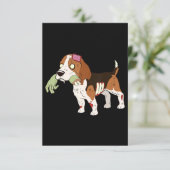 Beagle Zombie Hand Funny Hund Halloween Geschenk RSVP Karte (Stehend Vorderseite)