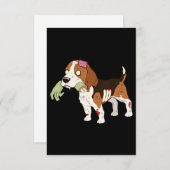 Beagle Zombie Hand Funny Hund Halloween Geschenk RSVP Karte (Vorne/Hinten)