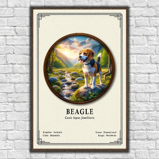 Beagle Zoologie Serie Poster
