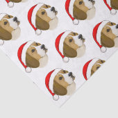 Beagle zu Weihnachten in einer Weihnachtsmannmütze Seidenpapier (Detail)