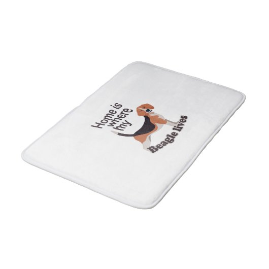 Beagle Zuhause Badematte (Schrägansicht)