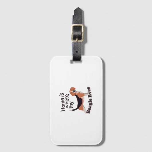 Beagle Zuhause Gepäckanhänger (Vorderseite Vertikal)