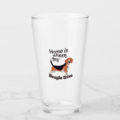 Beagle Zuhause Glas (Vorderseite)