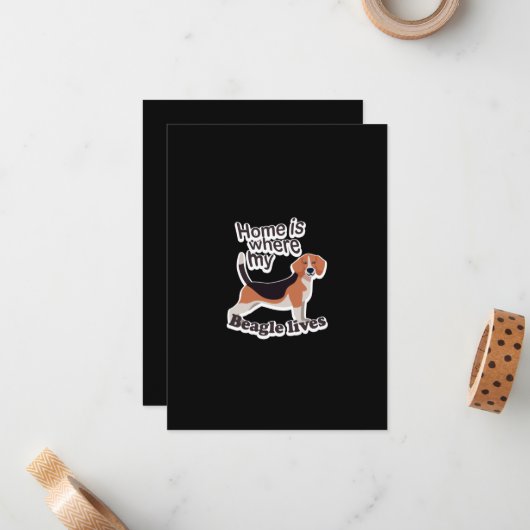 Beagle Zuhause Mitteilungskarte (Vorderseite/Rückseite Beispiel)