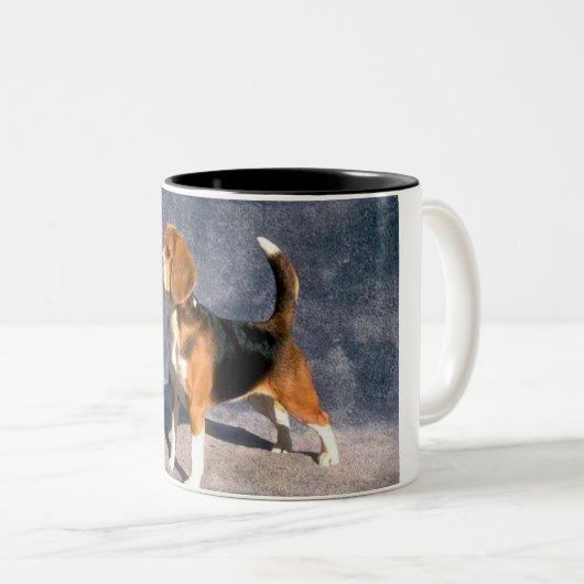 Beagle Zweifarbige Tasse (VorderseiteRechts)