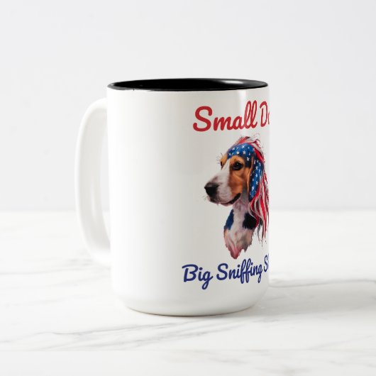 Beagle Zweifarbige Tasse (Vorderseite Links)