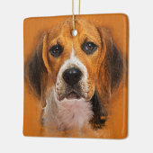 Beaglehundedigitale Kunst Keramikornament (Links)