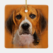 Beaglehundedigitale Kunst Keramikornament (Rückseite)