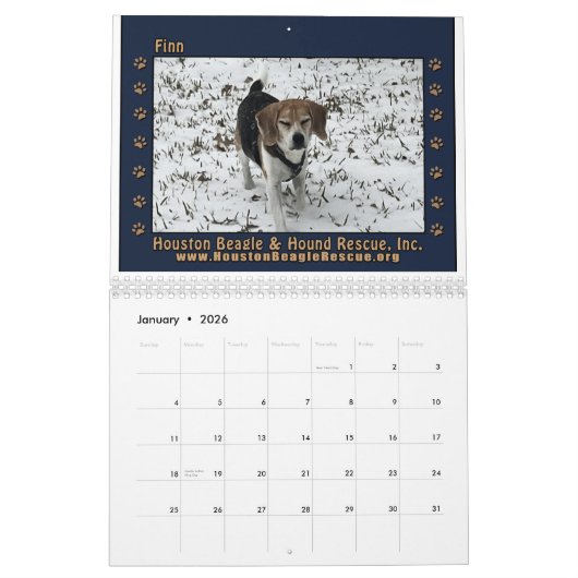 Beagles and Buddies 2026 Calendar Kalender (Jan 2026)