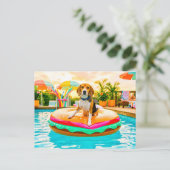 Beagles auf dem Burgerfloß Postkarte (Stehend Vorderseite)