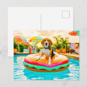 Beagles auf dem Burgerfloß Postkarte (Vorne/Hinten)