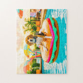 Beagles auf dem Burgerfloß Puzzle (Vertikal)