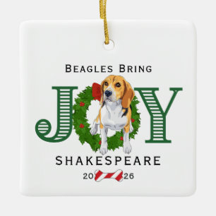 Beagles bringen Freude Keramikornament