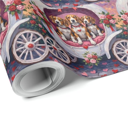 Beagles Dog Valentine's Day Geschenkpapier (Rolleneckpunkt)