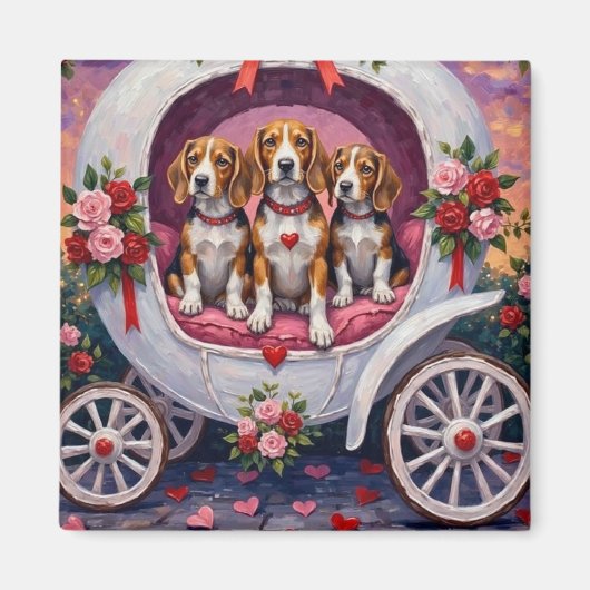 Beagles Dog Valentine's Day Magnet (Vorne)