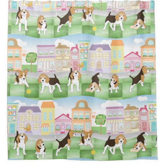 Beagles Duschvorhang (Vorderseite)