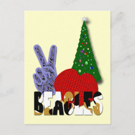 Beagles für eine friedliche Liebe Feiertagspostkarte