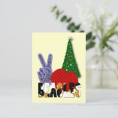 Beagles für eine friedliche Liebe Feiertagspostkarte (Stehend Vorderseite)