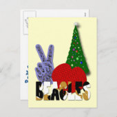 Beagles für eine friedliche Liebe Feiertagspostkarte (Vorne/Hinten)