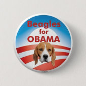 Beagles für Obama Button (Vorderseite)