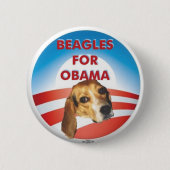 Beagles für Obama Button (Vorderseite)