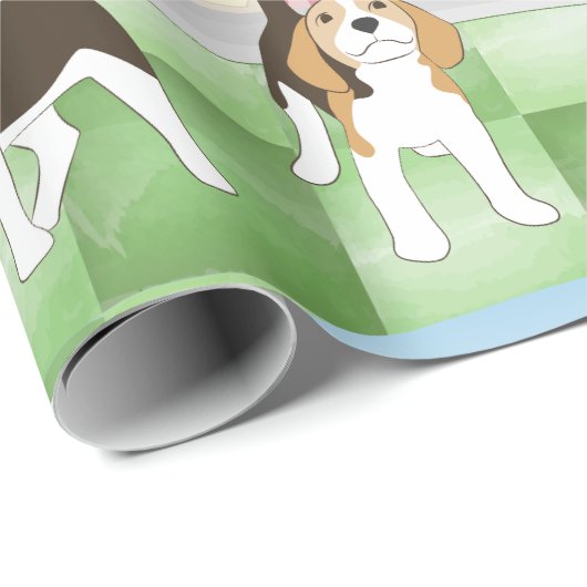 Beagles Geschenkpapier (Rolleneckpunkt)
